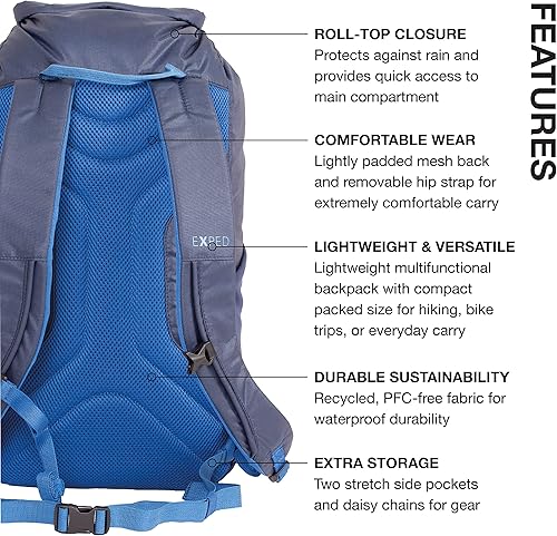 Miniatura 3 de Exped Mochila Typhoon impermeable, ligera y multifuncional, marino, Mochilas de viaje