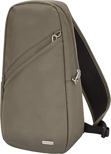 Travelon Bolso bandolera clásico Nuez moscada Travelon Bolsa bandolera clásica antirrobo