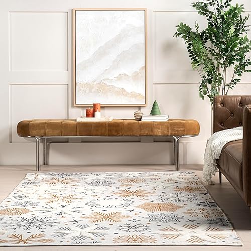 Miniatura 7 de nuLOOM Eloide - Alfombra de área, 4 x 6 pies, color blanco