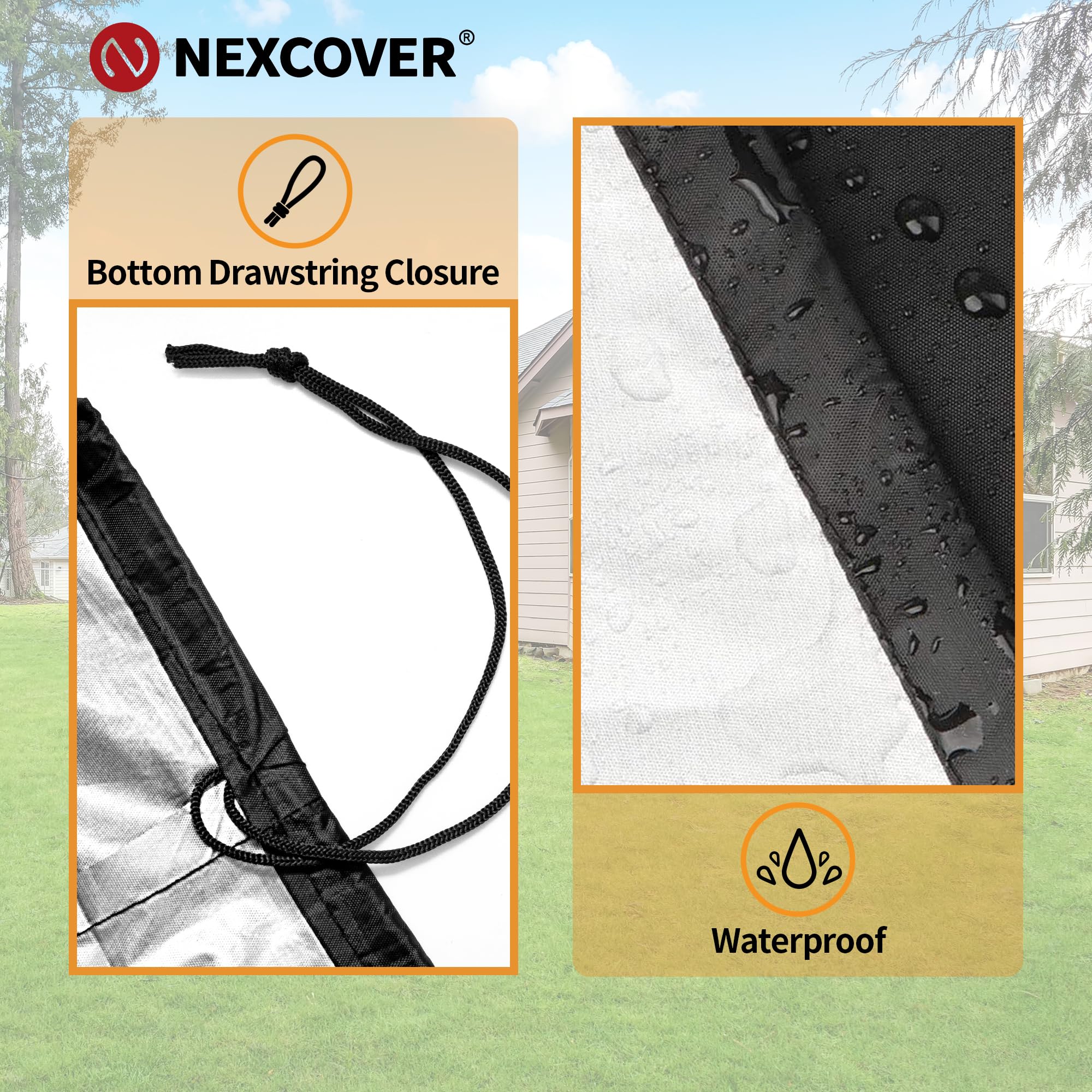 NEXCOVER Funda para parrilla, cubierta de barbacoa de 58 pulgadas, cubierta impermeable para parrilla de barbacoa, cubierta de parrilla de gas resistente a la decoloración, fundas para parrilla de