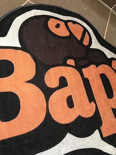 Miniatura 2 de Alfombra de decoración naranja, Escritura BAPE, 35 pulgadas de ancho x 23 pulgadas de largo (23.6 x 35.4 in) 2 x 3 pies, alfombra moderna de