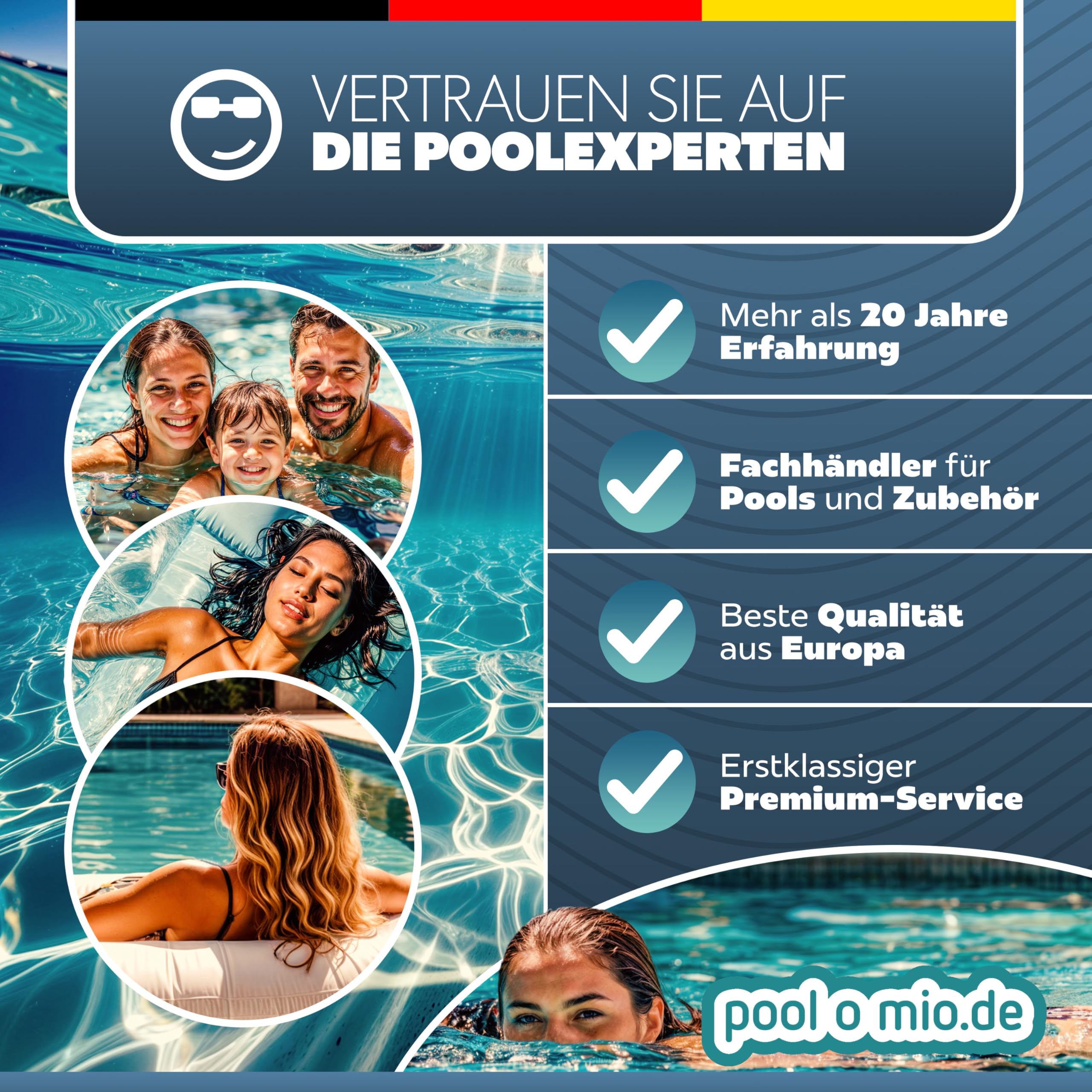 poolomio® Drabina schodowa do spa i jacuzzi | 2-stopniowa drabina rozłupująca z PCW | 70 x 65 x 24 cm | antypoślizgowa powierzchnia, łatwy montaż