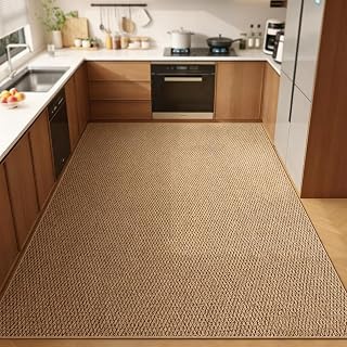 Teppich Wetterfest Wohnzimmer Balkon Küchenteppich Terrassenteppich Flachgewebe Meliert Einfarbig Natur (brown-140x200cm)