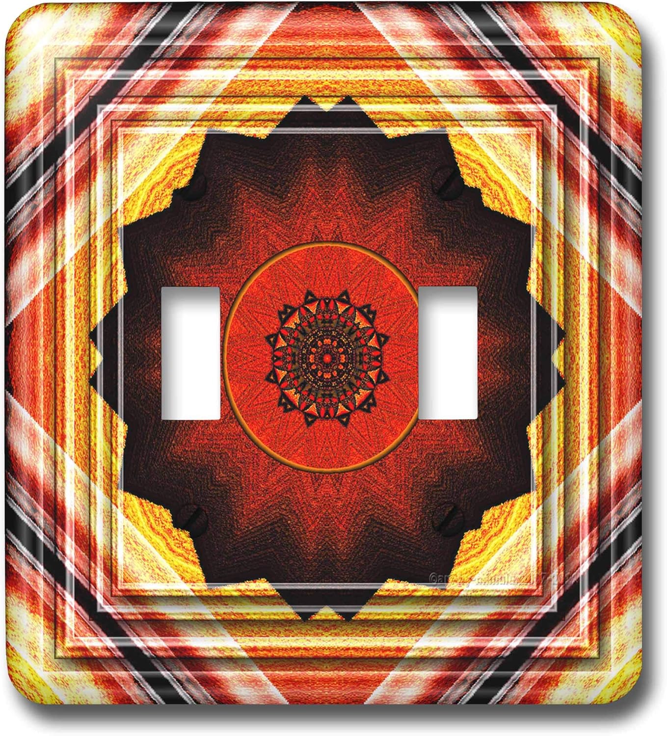 3dRose lsp_26768_2 Mandala Zen Innerbalance Harmony Red Gold Peace Energy Glowing Chakra Meditation Newage Double Toggle Switch