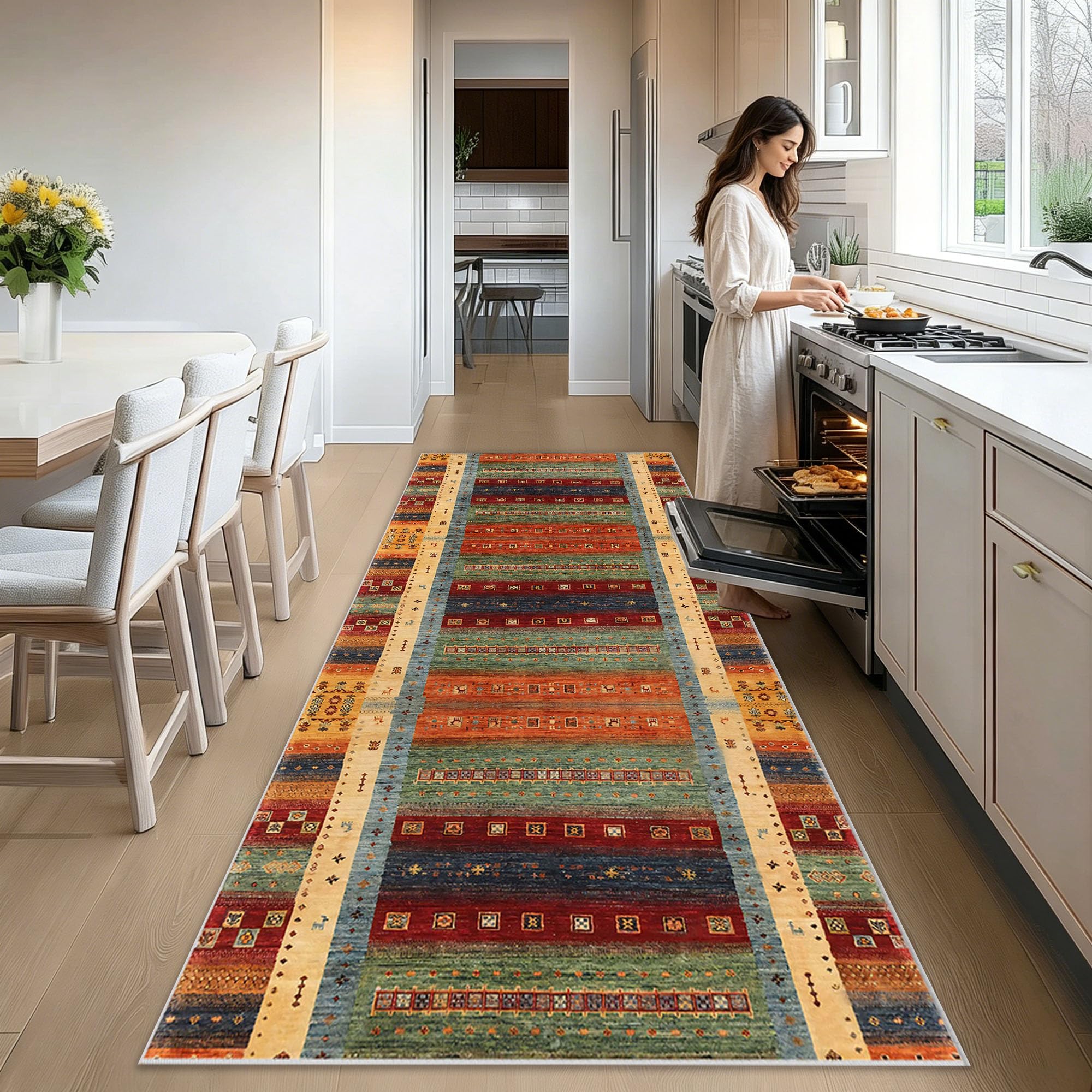 Alfombra de cocina 70x240 cm lavable y antideslizante para pasillos