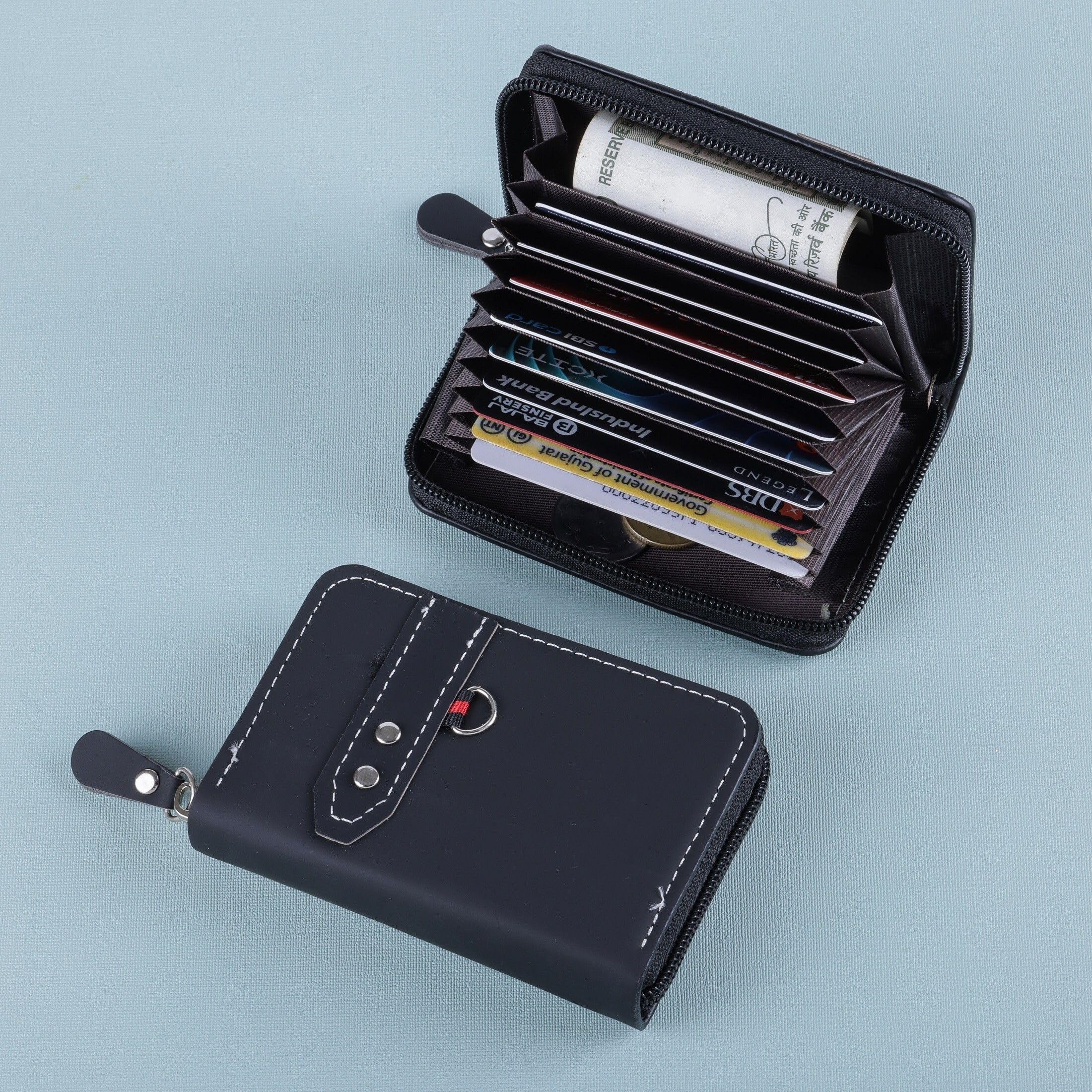 Slim Skinny Fit Card Wallet for Men and Women (204 singal kadi blackSZN35721341)-image-10