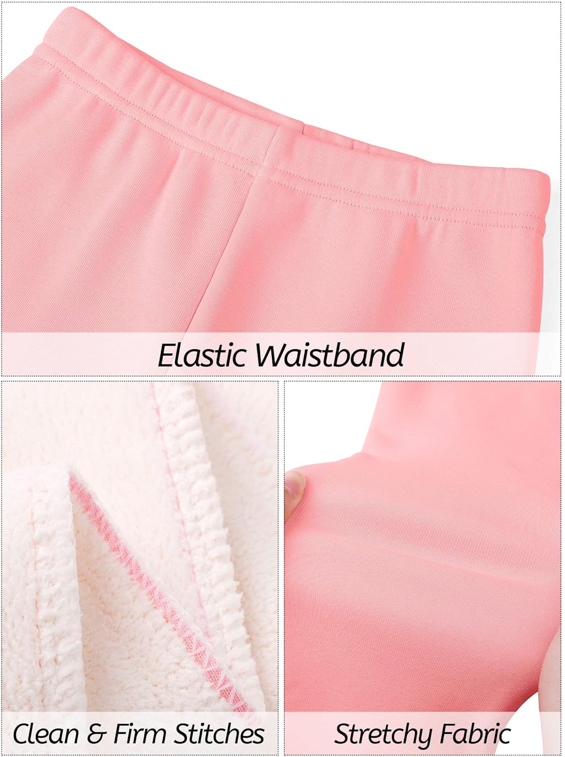 Resinta 4 Pack Girls Cotton Fleece Lined Leggings Warm Thick Tights Thermal Full Length Pants Winter Clothes for Kids - Image 4