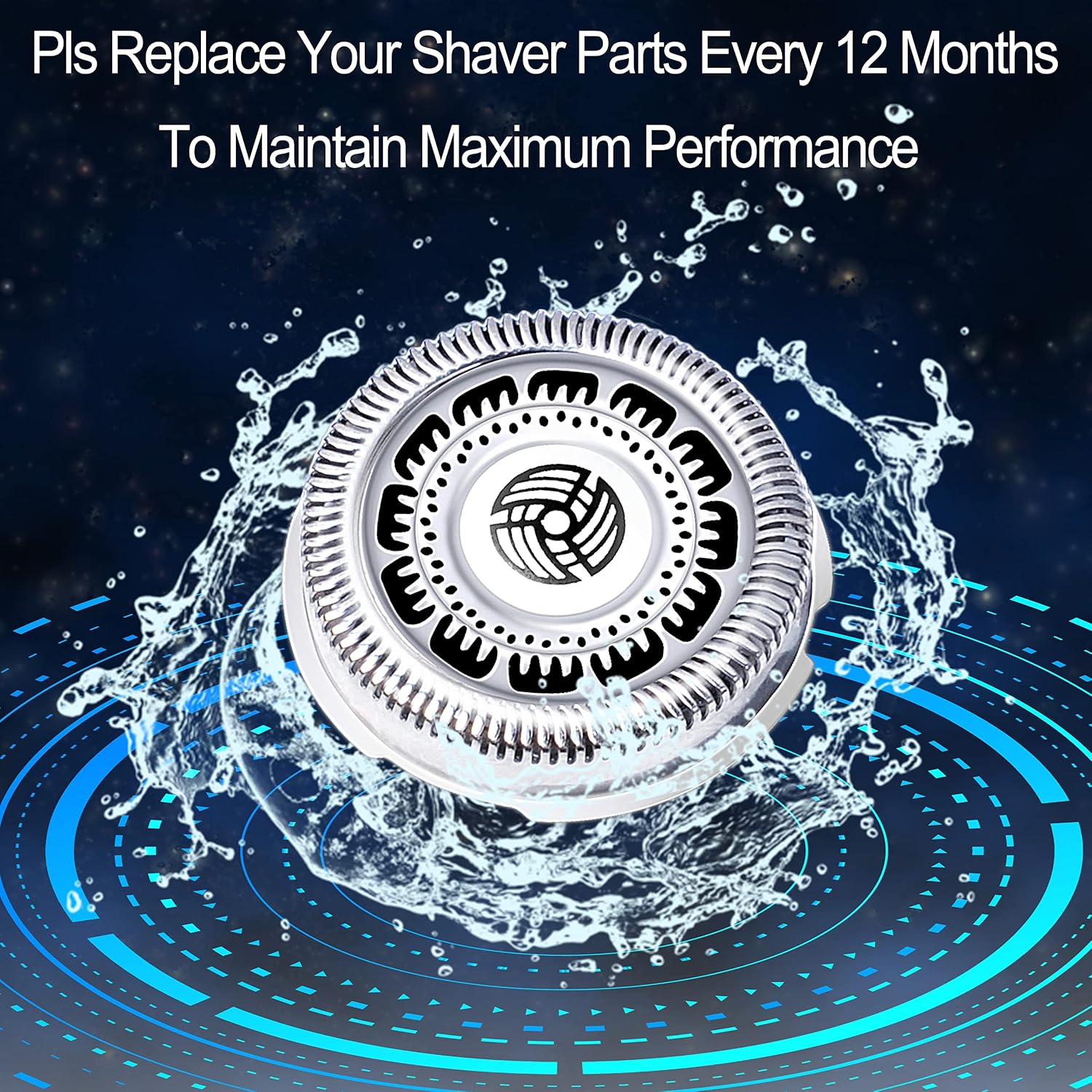 SH60/72 Replacement Heads Compatible with Philipsi Norelco Shaver for S6810, S6820, S6850, S6880/81, Replacement Heads for Series 6000 Shavers