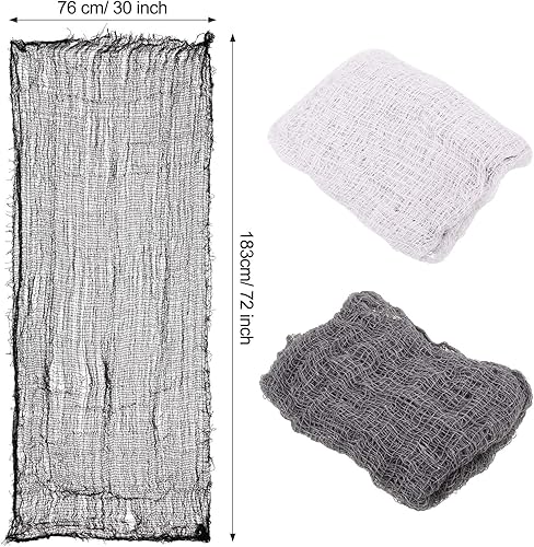 Miniatura 4 de Boao 3 piezas de tela espeluznante de Halloween, tela aterradora, entradas, gasa espeluznante, decoración de fiesta de Halloween, 72 x 30 pulgadas