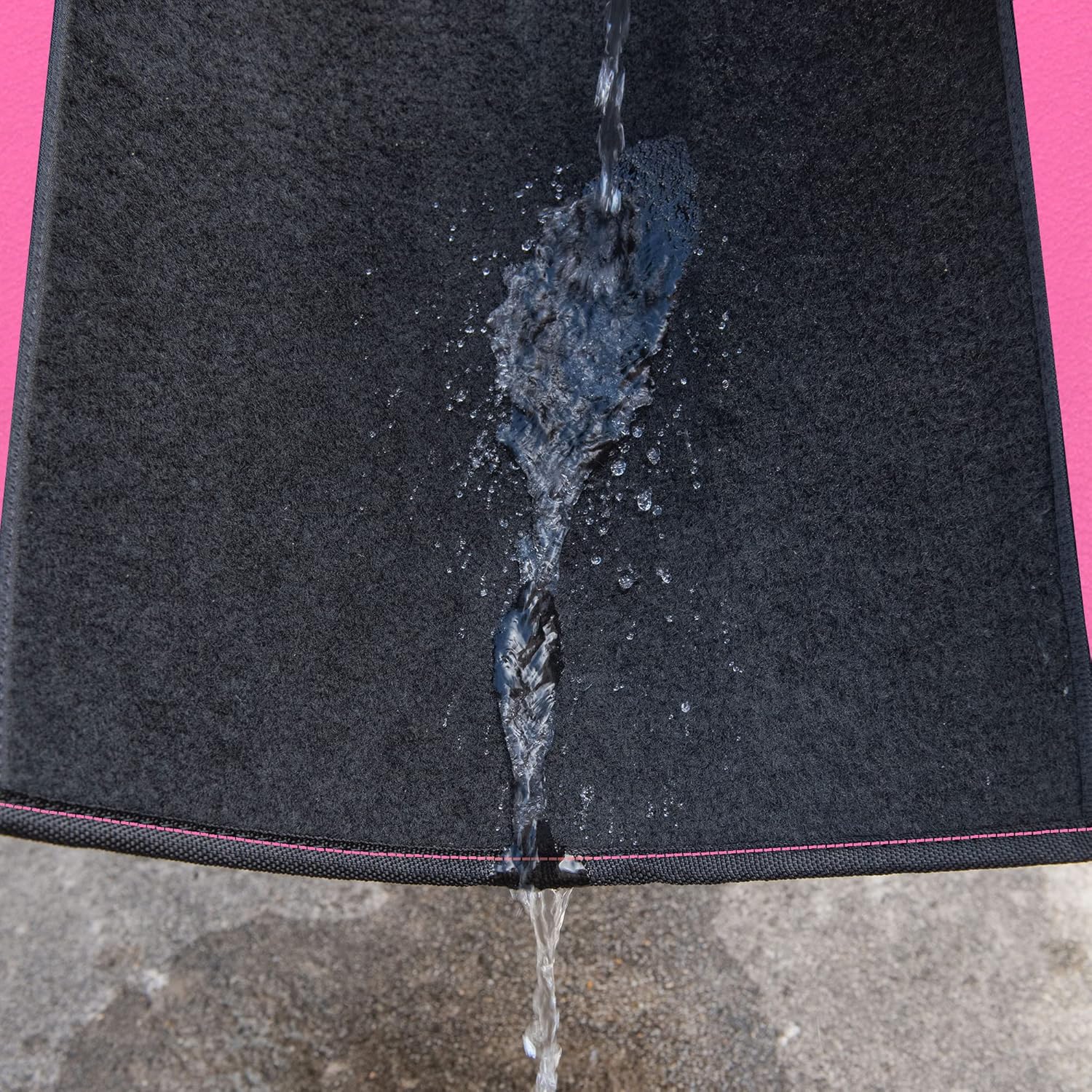 CAR PASS Rainbow Waterproof Universal Fit Faux Leather Car Carpet- Anti-Slip Nibbed Backing Floor Mats for SUV, Vans,Sedans,Trucks, Automotive Set of 4 for Women&Cute Girly (Black with Pink) - Image 5