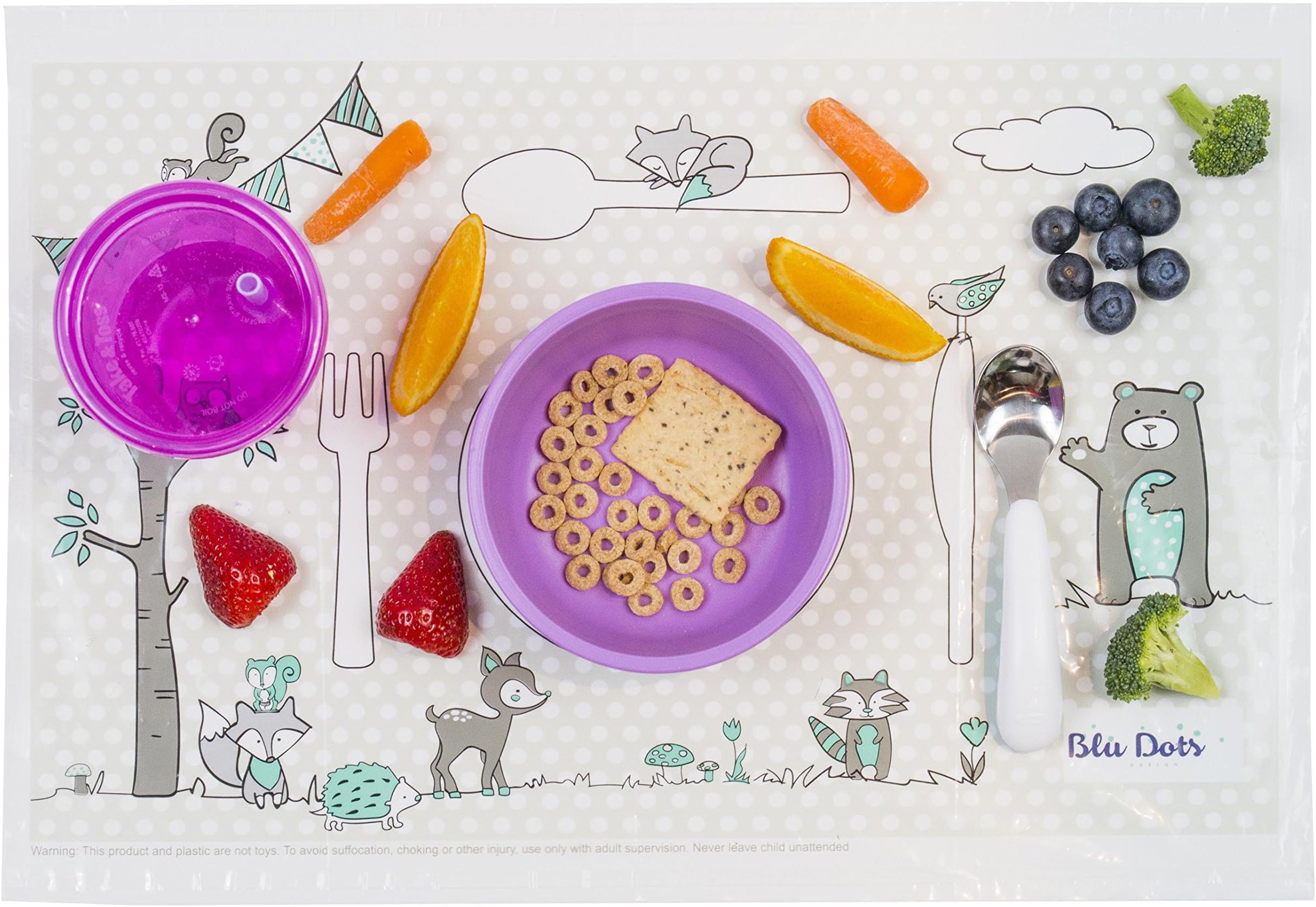 NEW Disposable Placemats - For Babies & Toddlers & BPA-Free 60 count (3 bags of 20) Placemats by Blu Dots Design!