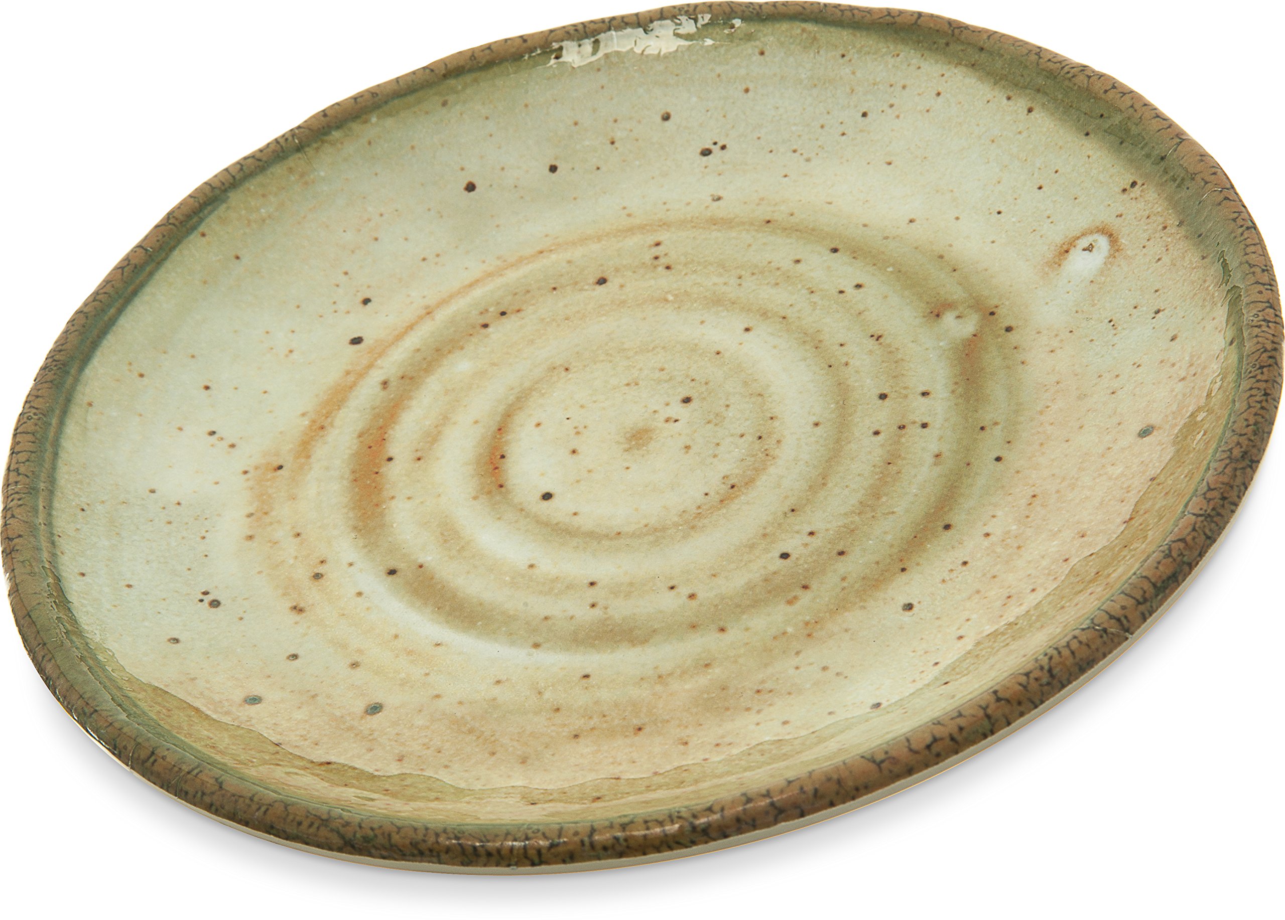 Carlisle FoodService Products Gathering Reusable Plastic Plate Salad Plate for Home and Restaurant, Melamine, 9 Inches, Adobe