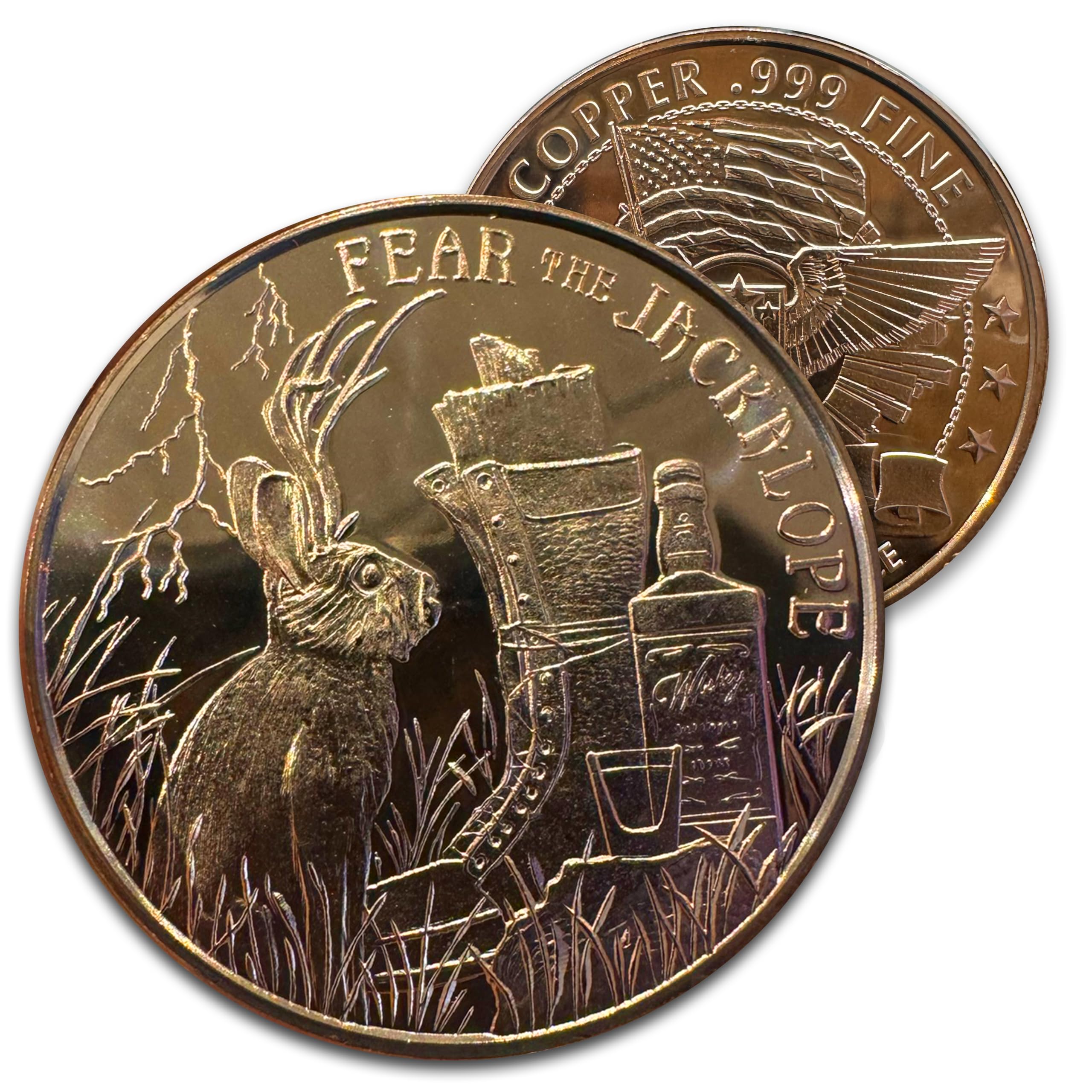 Generic 1 oz Copper “ Fear of The Jackalope” : Cryptid Creatures