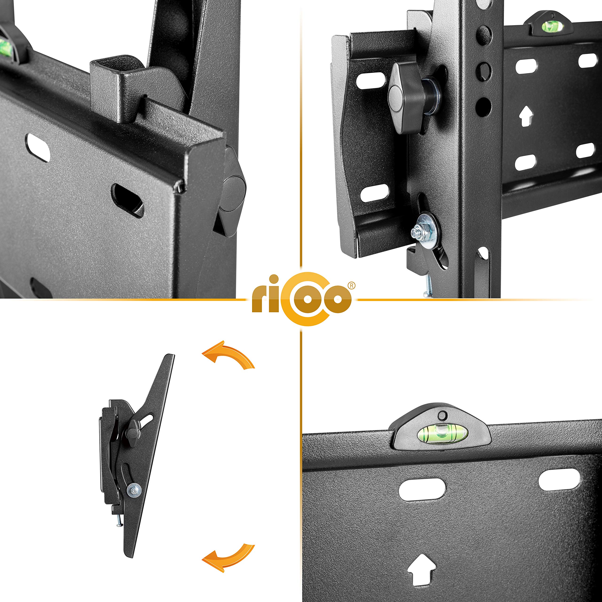 RICOO Supporto TV parete N2122 Inclinabile Fisso Televisore 23-42" (58-107 cm) Staffa universale Televisione LED/LCD/Curvo VESA 50 x 50-200 x 200