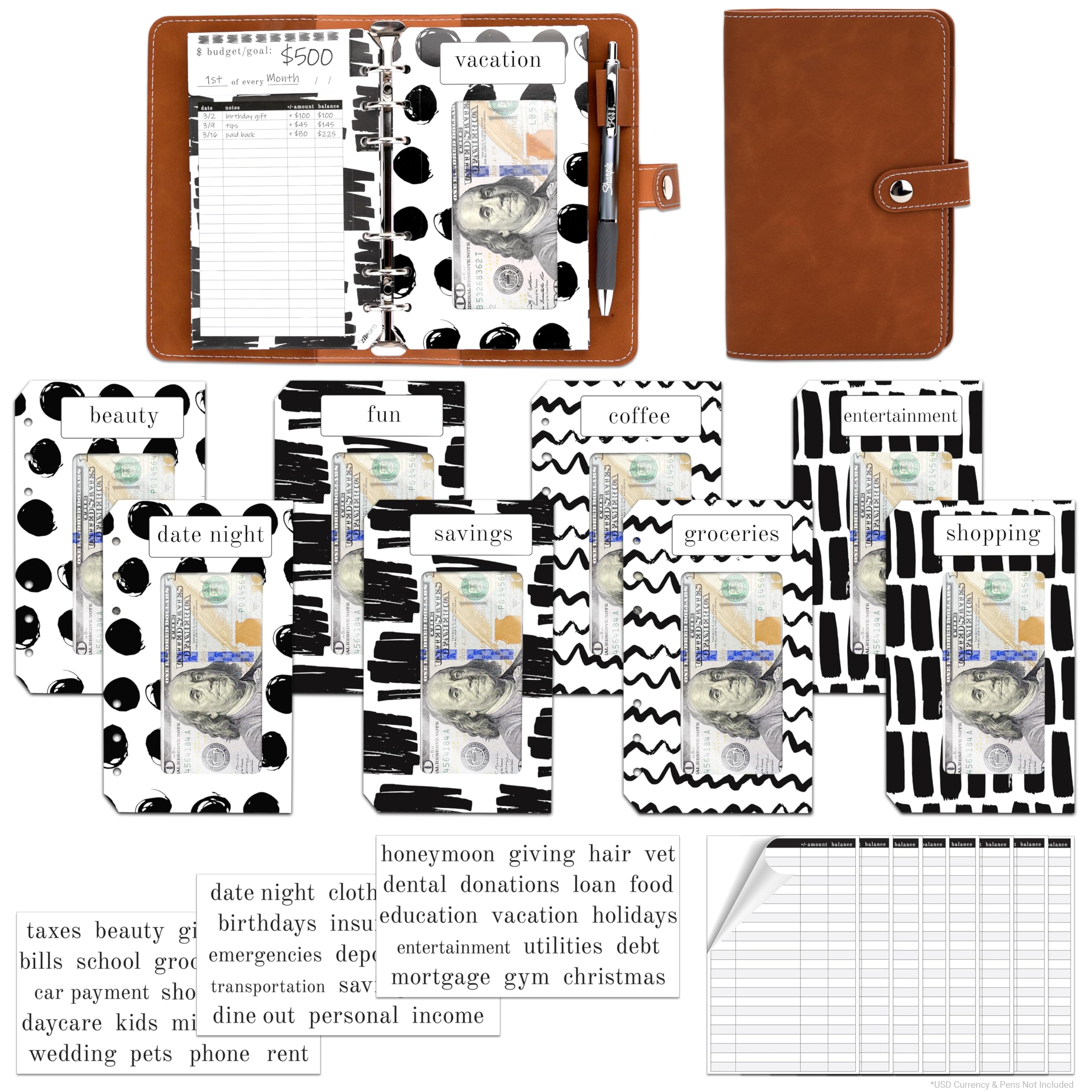 Amazon.com : ZipGifts Budget Binder Kit | 8 Premium Cardstock Binder ...