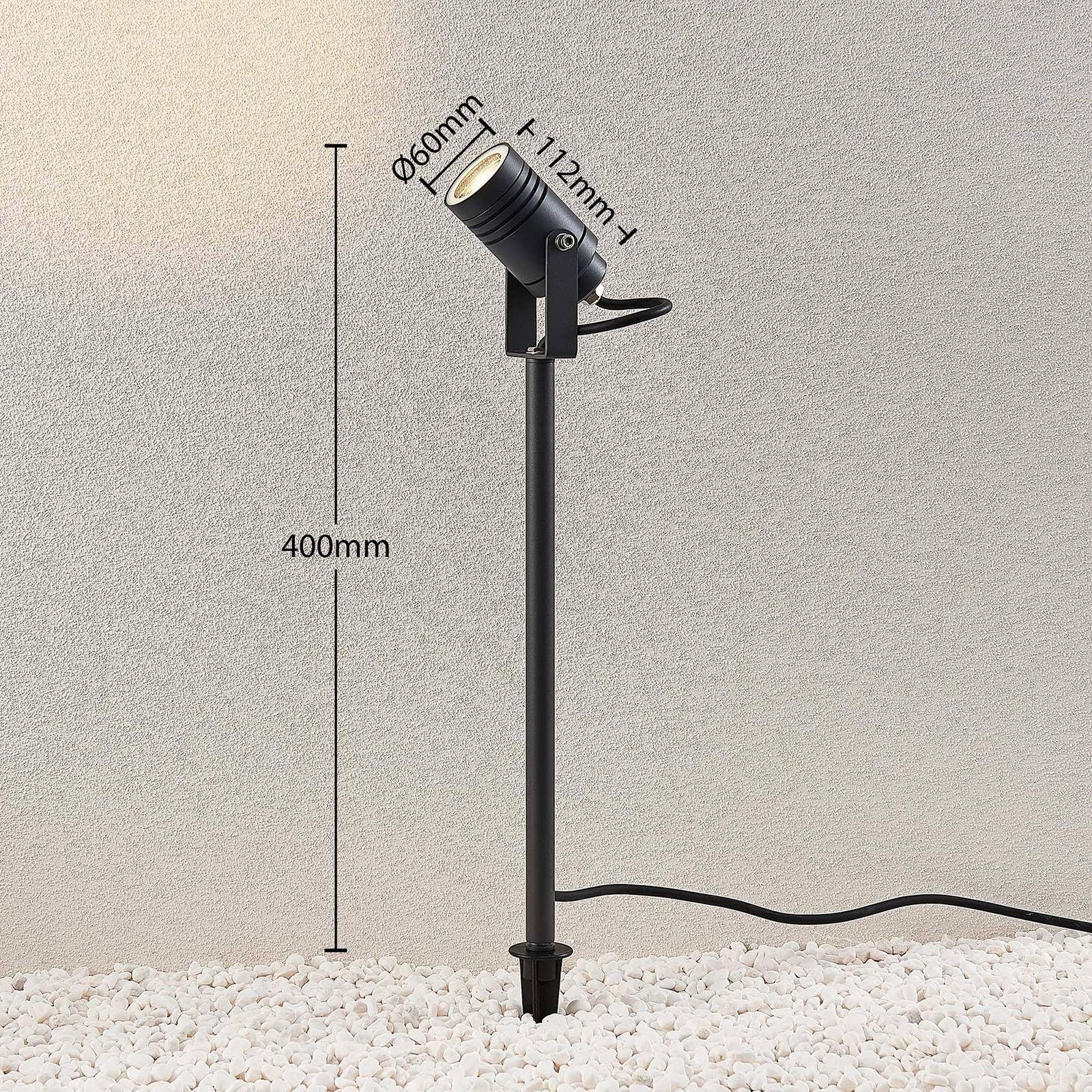 Lucande Luminaire extérieur Galina (Moderne) en Gris Aluminium (1 lampe,à GU10), Lampe sur piquet