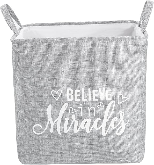 Large Capacity Grey Cloth Laundry Hamper Toy Storage Basket Iron Basket With Handles Children Storage Basket