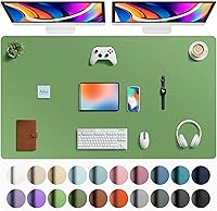 Vista 135 de Aothia Protector de escritorio de cuero, alfombrilla para ratón, alfombrilla de escritorio de oficina, secante de escritorio de cuero PU