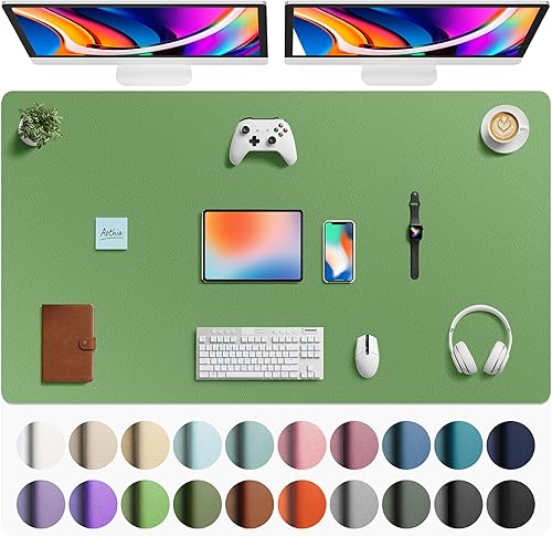 Miniatura 135 de Aothia Protector de escritorio de cuero, alfombrilla para ratón, alfombrilla de escritorio de oficina, secante de escritorio de cuero PU