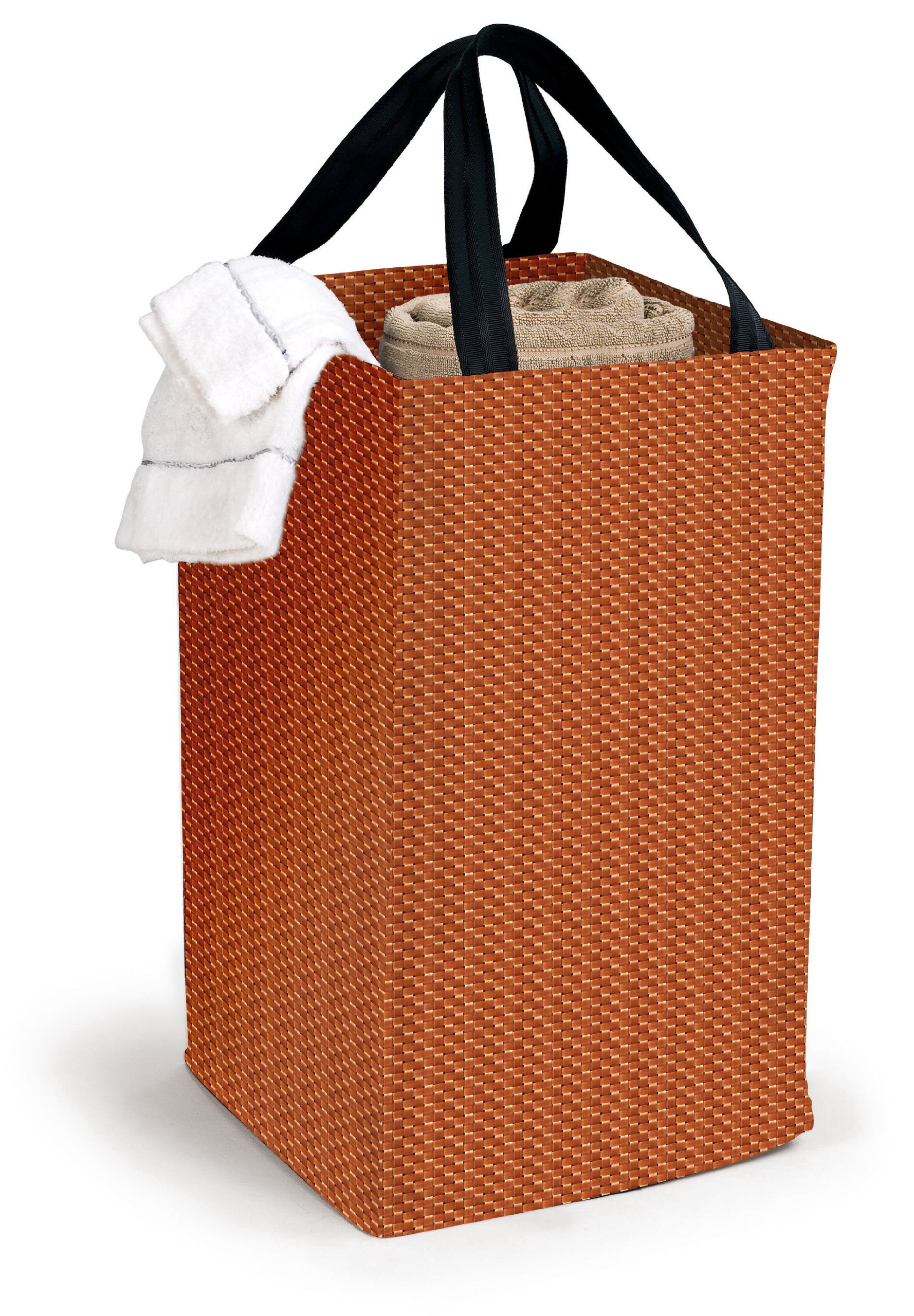 Woven Vinyl Hamper, Orange