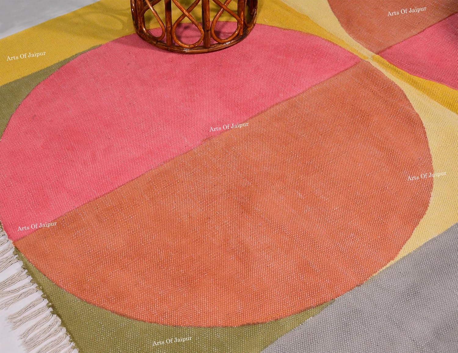 2x6 Ft Cotton Rug for Kitchen Multicolor Cotton Washable Runner Kids Room Hallway Runner Distressed Handmade Rug