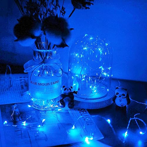 Miniatura 2 de LoveNite Guirnalda de luces LED de hada, funciona con pilas, luces de luciérnaga estrellada de 6.6 pies, 20 LED, impermeables, alambre de cobre