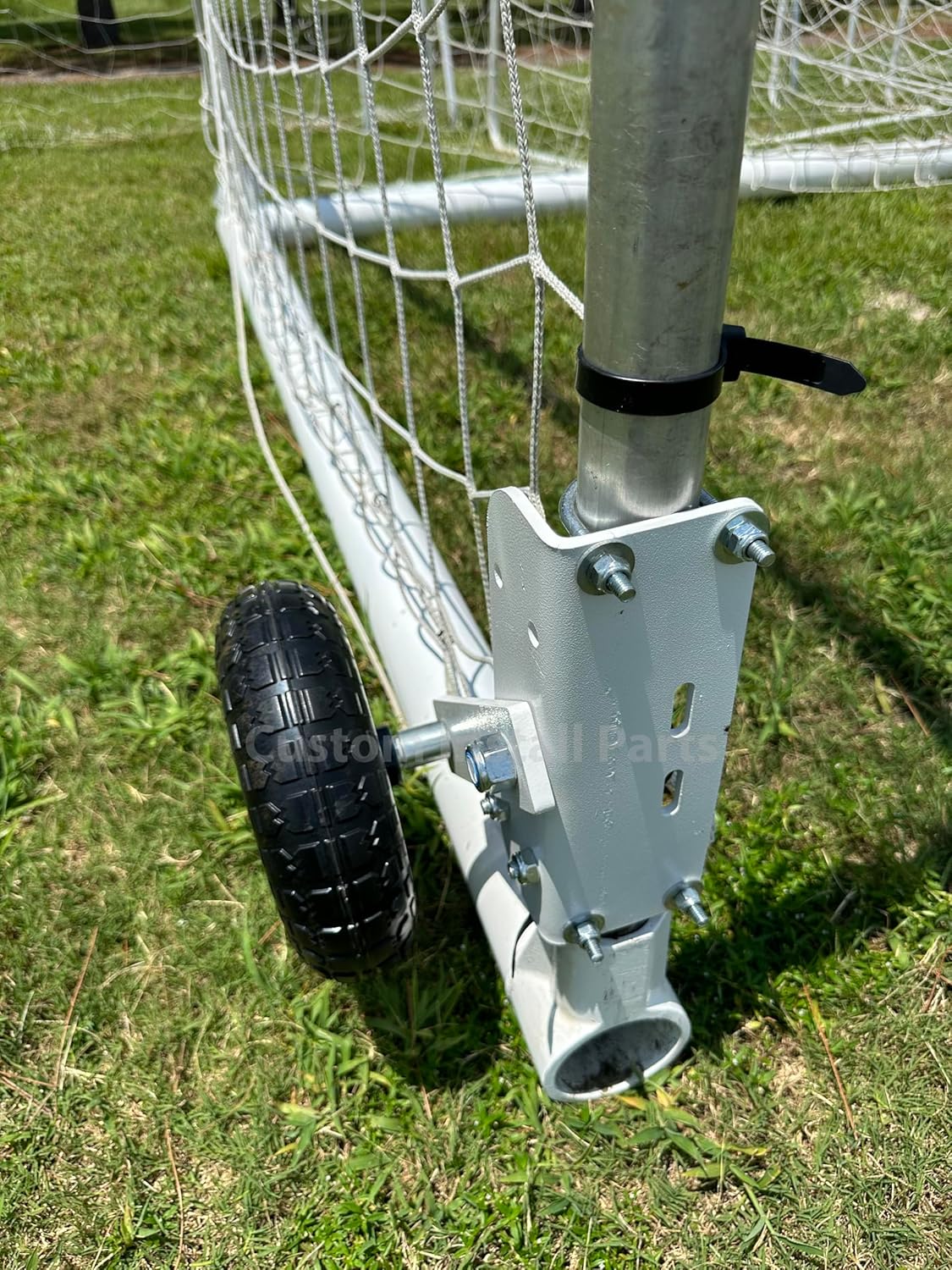 All Terrain Foam Tire Rotating Flip Over Mounting Wheel Kit for Portable Freestanding Soccer Football Goal Range Box Compatible with Alumagoal