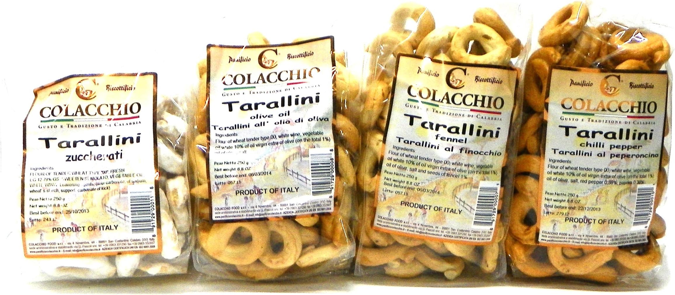 Panificio Colacchio Tarallini Mixed Four Pack, 8.8 oz each
