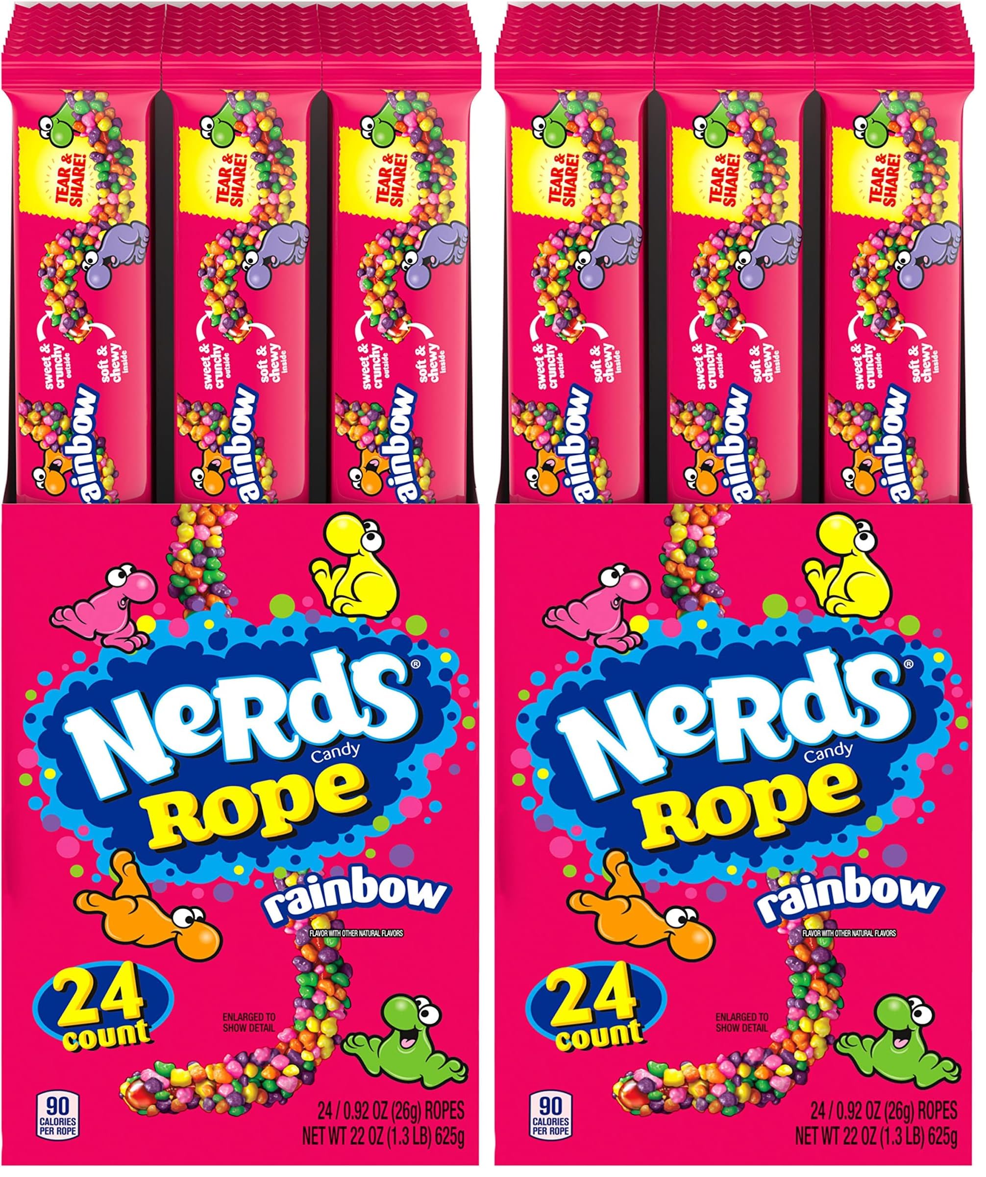 Nerds Rope Candy, Rainbow, 0.92 Ounce (Pack of 48)
