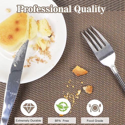 Miniatura 4 de Juego de 8 manteles individuales lavables antideslizantes a prueba de calor para cocina, comedor, mesa de interiorexterior, manteles individuales de