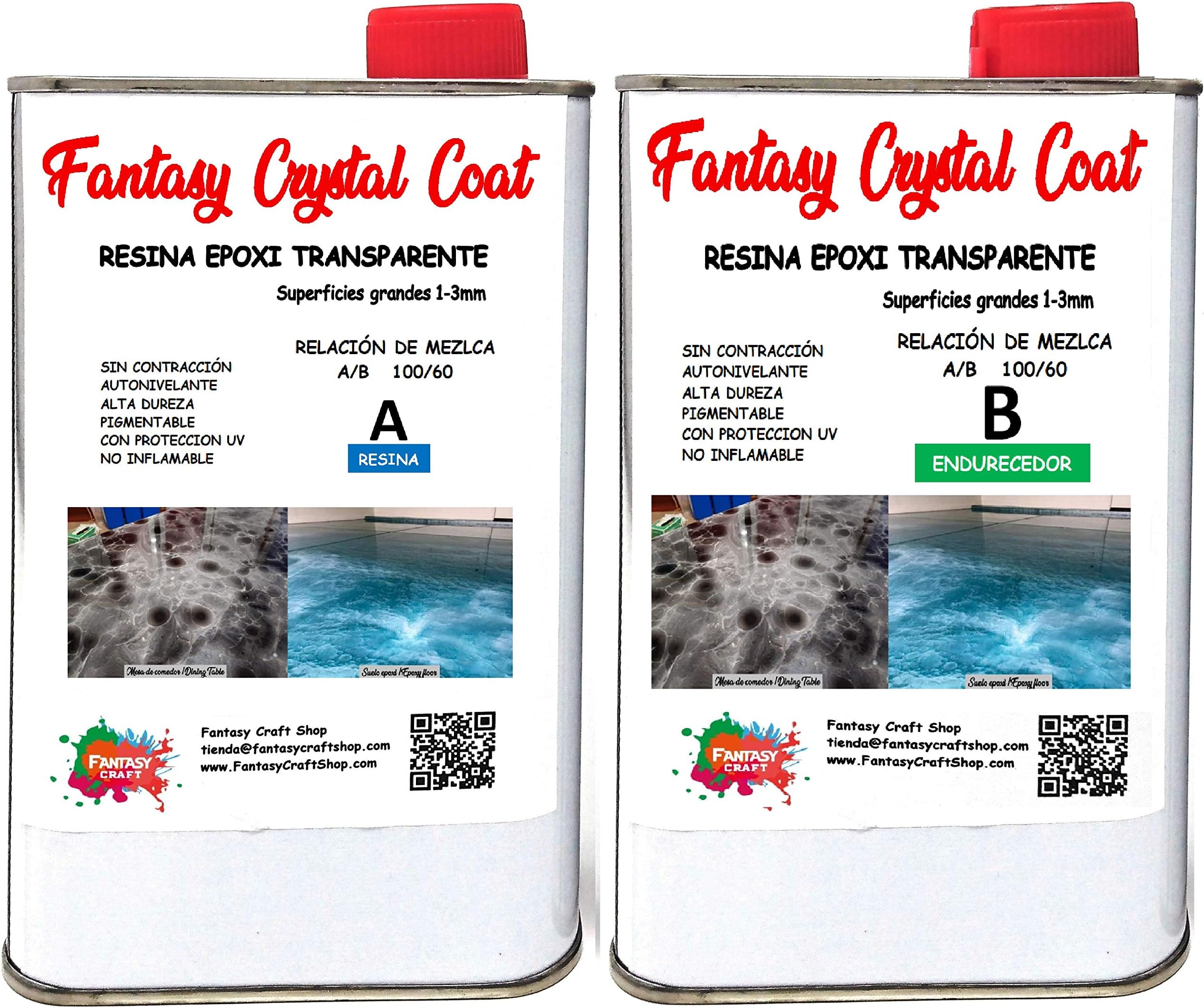 Fantasy Craft 8 kg Fantasy Crystal Coat, Two-Component Epoxy Resin, Liquid Porcelain, Ideal for Large Surface Coating