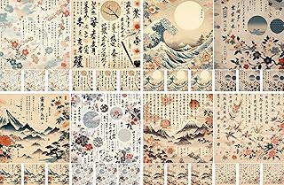 Japanese Scene Decoupage Rice Papers, 8 x 11.5 inch (A4) - 4 Sheets | 32 Pieces | 8 Unique Designs | Versatile Designs for Art Projects & Crafting by CRAFT KREATIVELY