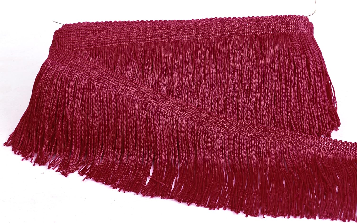 Chainette Fringe Trim 5 Yard x 4 Inches Fabric Trims Tassel Sewing for DIY Decoration Clothes Accessories Latin Wedding Dress (Black, 4"-5Yards/R)
