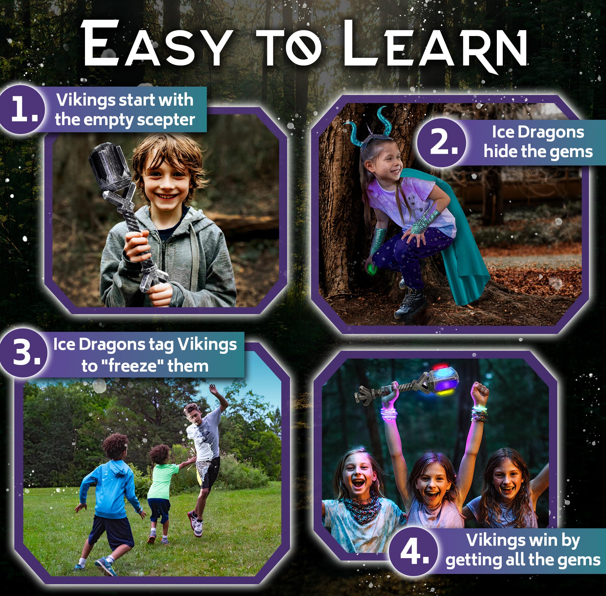 The Ultimate Freeze Tag Game - Vikings of The Northern Lights | 3-10 giocatori, età 5+ | Giocattoli estivi e neve per bambini | Giochi all'aperto per bambini | Alternativa al laser tag e altri giochi