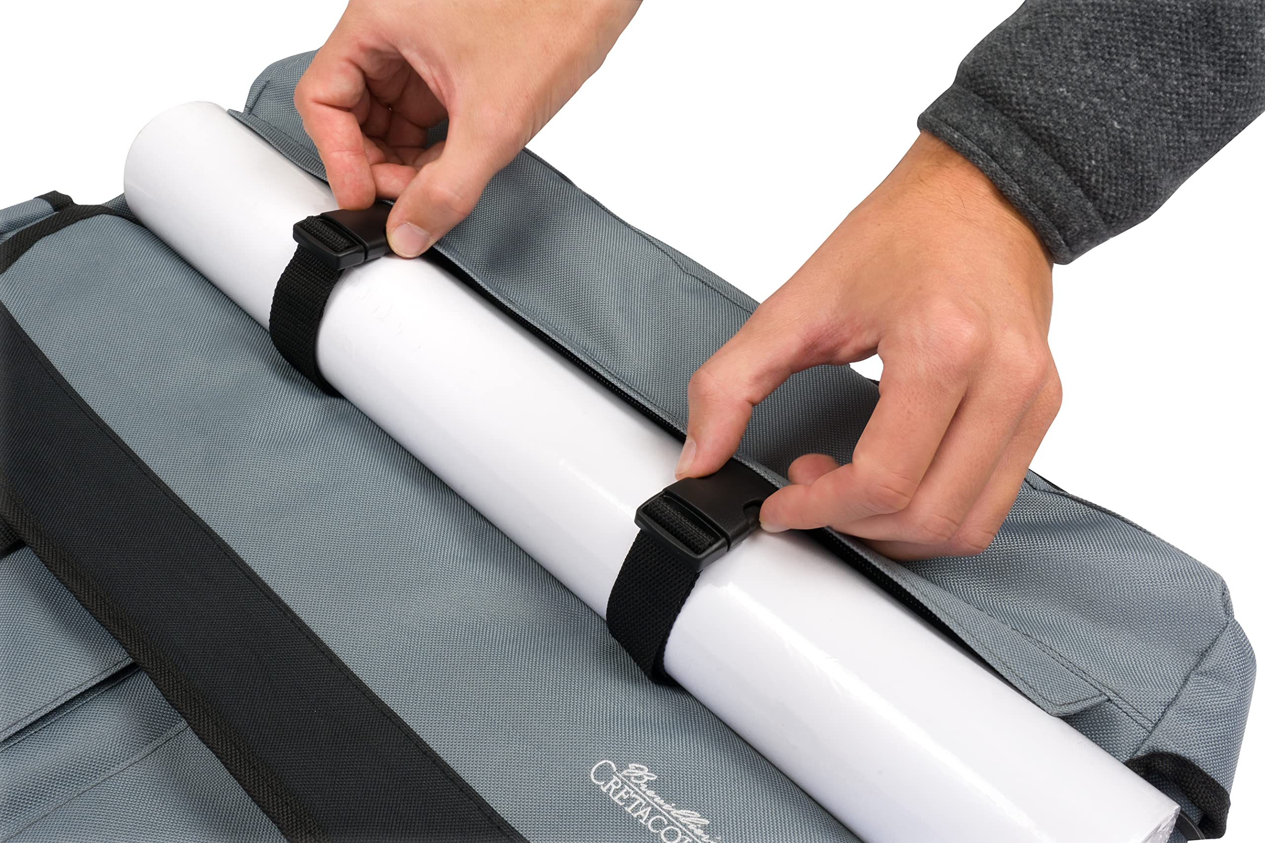 CRETACOLOR Artiestas Art Bag, duurzaam en duurzaam materiaal, uitneembare enkele penhouder, groot voorvak, ritssluiting, buitenriemen voor wieltjes