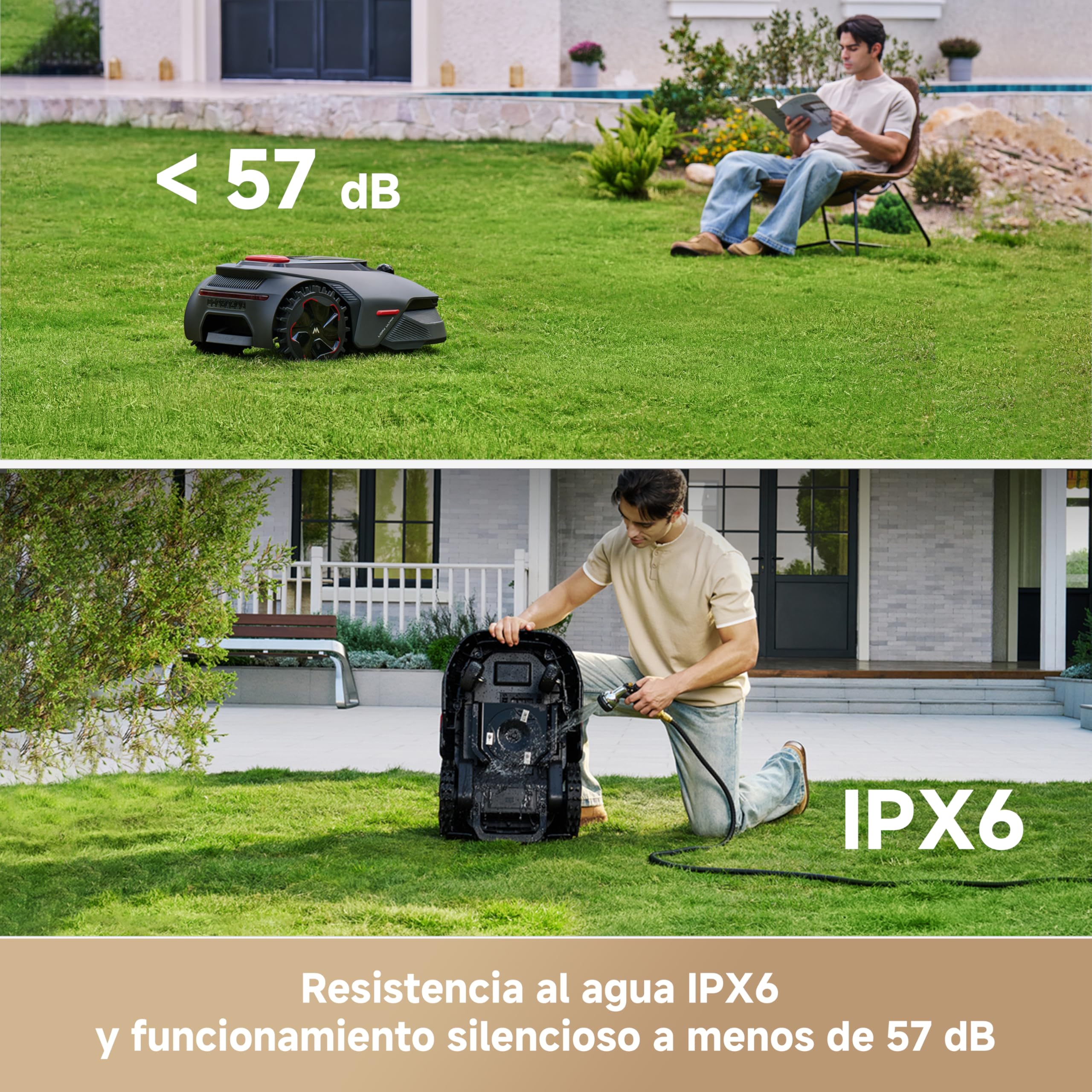 MOVA LiDAX Ultra 800 Robot cortacésped, 800㎡ de Cobertura, sin RTK, mapeo automático con LiDAR 3D de 360°y visión con IA, Corta a Menos de 5 cm de los Bordes, rutas eficientes en Forma de U