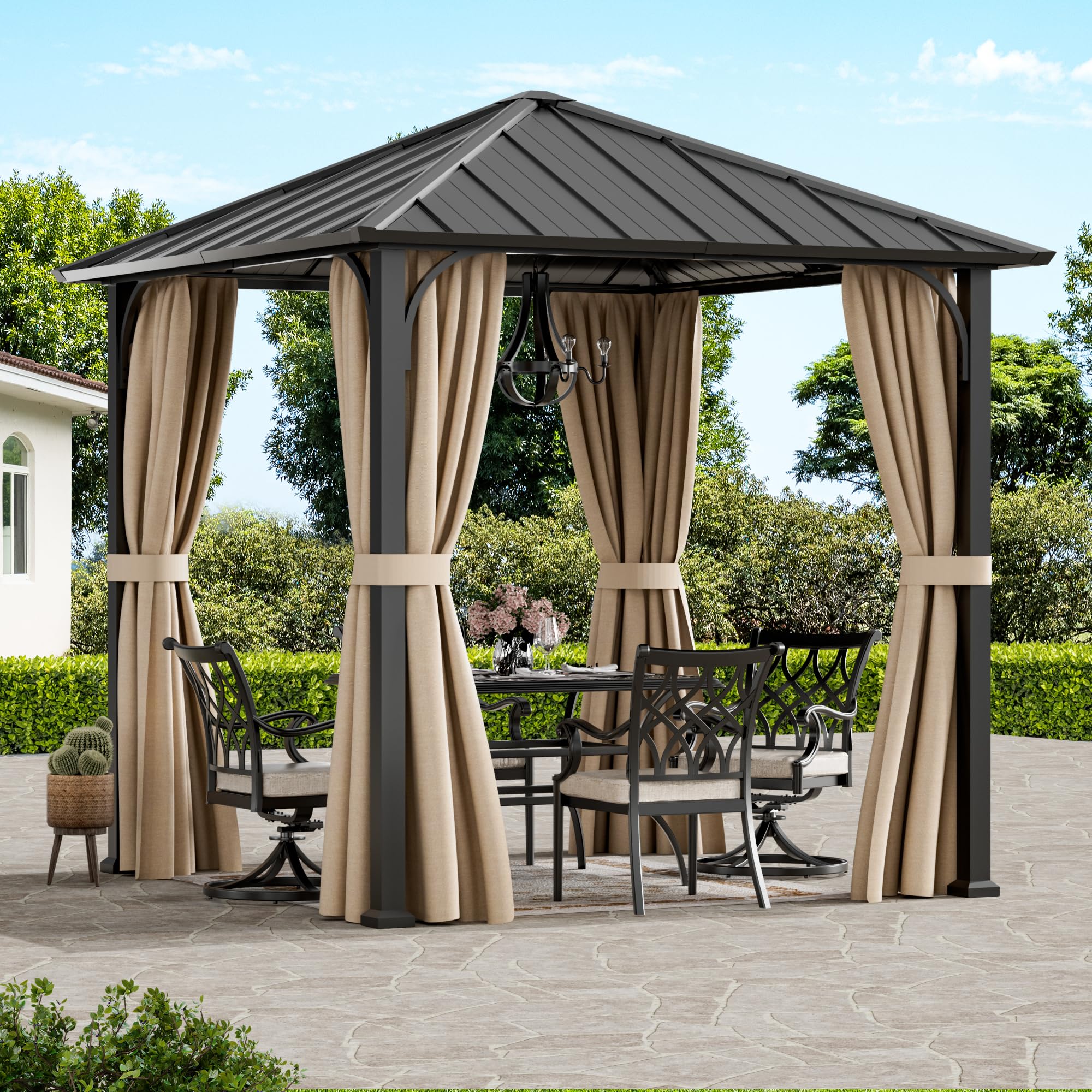 Modern Shade Hardtop Gazebo 8x8