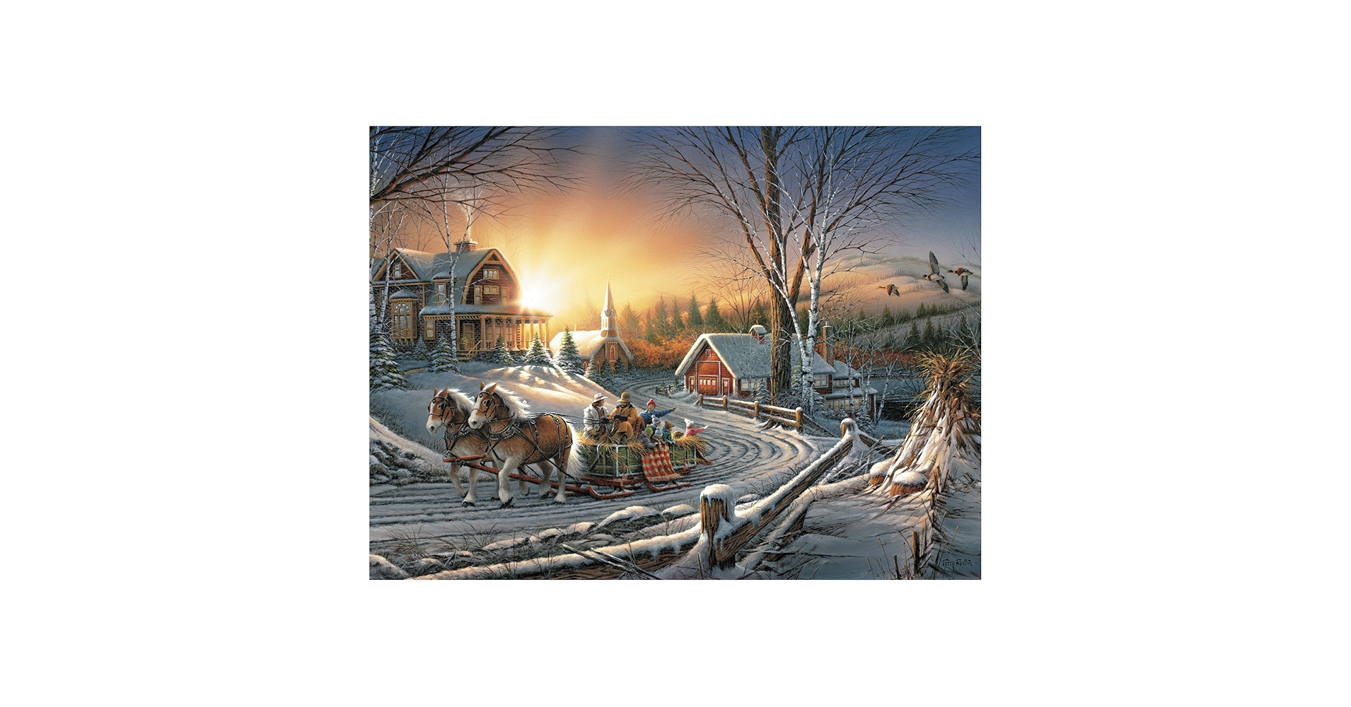 テリー・レドリン　ウィンターワンダーランド　1000ピース　ジグソーパズル Amazon.com: Buffalo Games - Terry Redlin - Winter Wonderland
