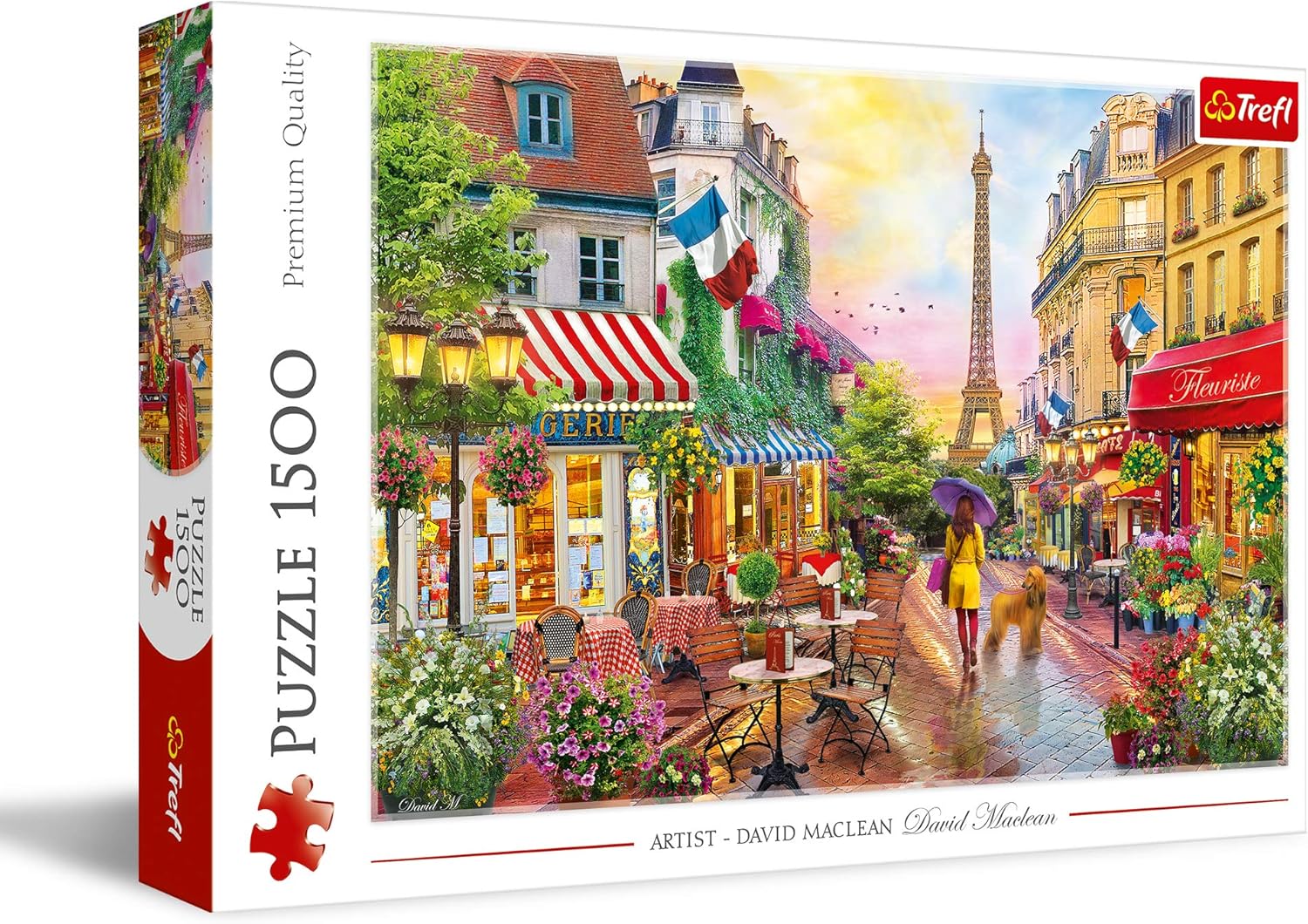 Trefl Charming Paris 1500 Piece Jigsaw Puzzle Red 33"x 23" Print, DIY Puzzle, Creative Fun, Classic Jigsaw for Adults and Children from 14 Years Old