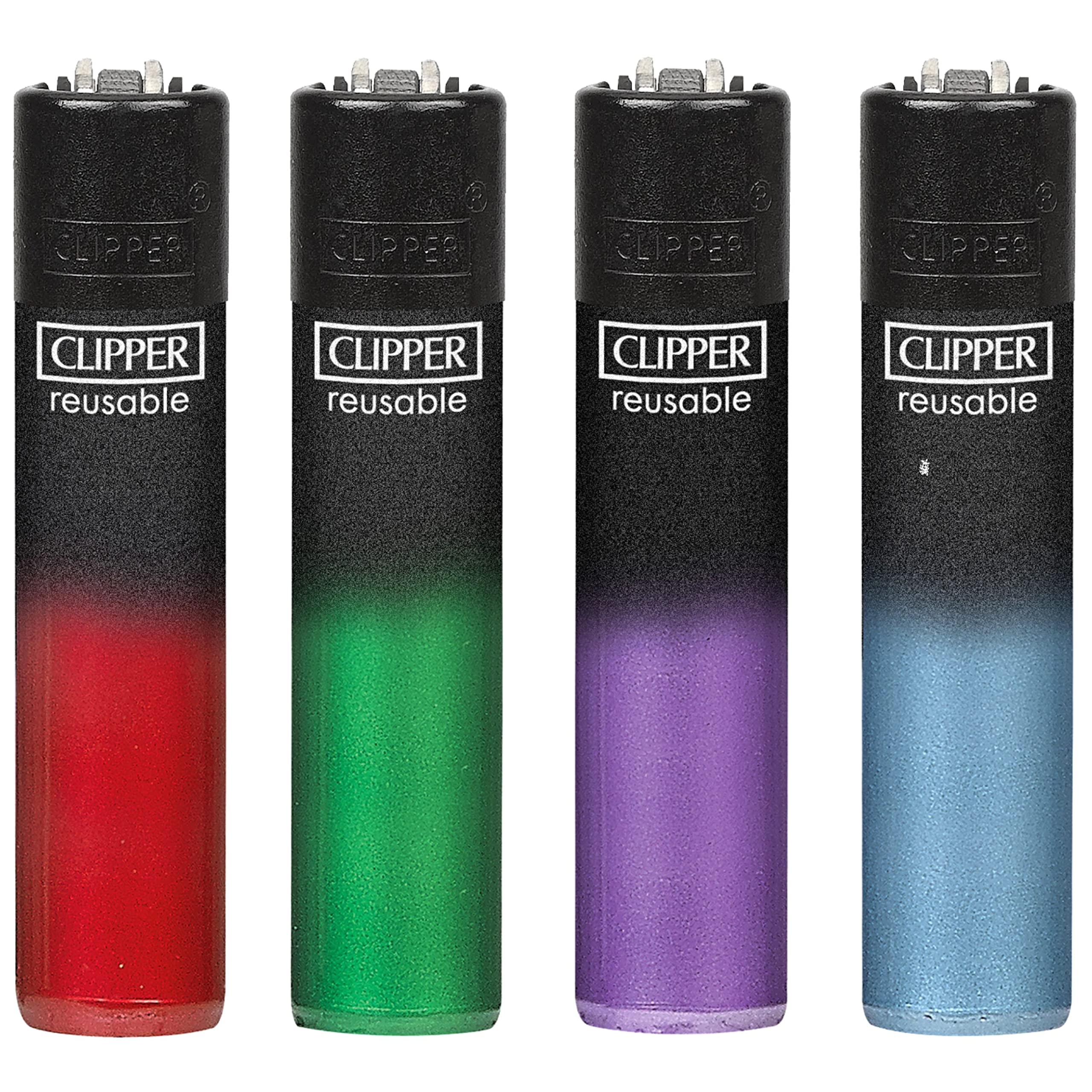 4 x Clipper Lighters DEEP GRADIANT Gas Lighter Refillable YOU GET ALL 4 NEW UK