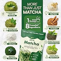 Vista 3 de Ceremonial Grade Matcha Powder Infused with Moringa, Green Tea Extract, L-Theanine, Inulin, Spirulina, Ceylon Cinnamon, and Lemon Balm – 100% First