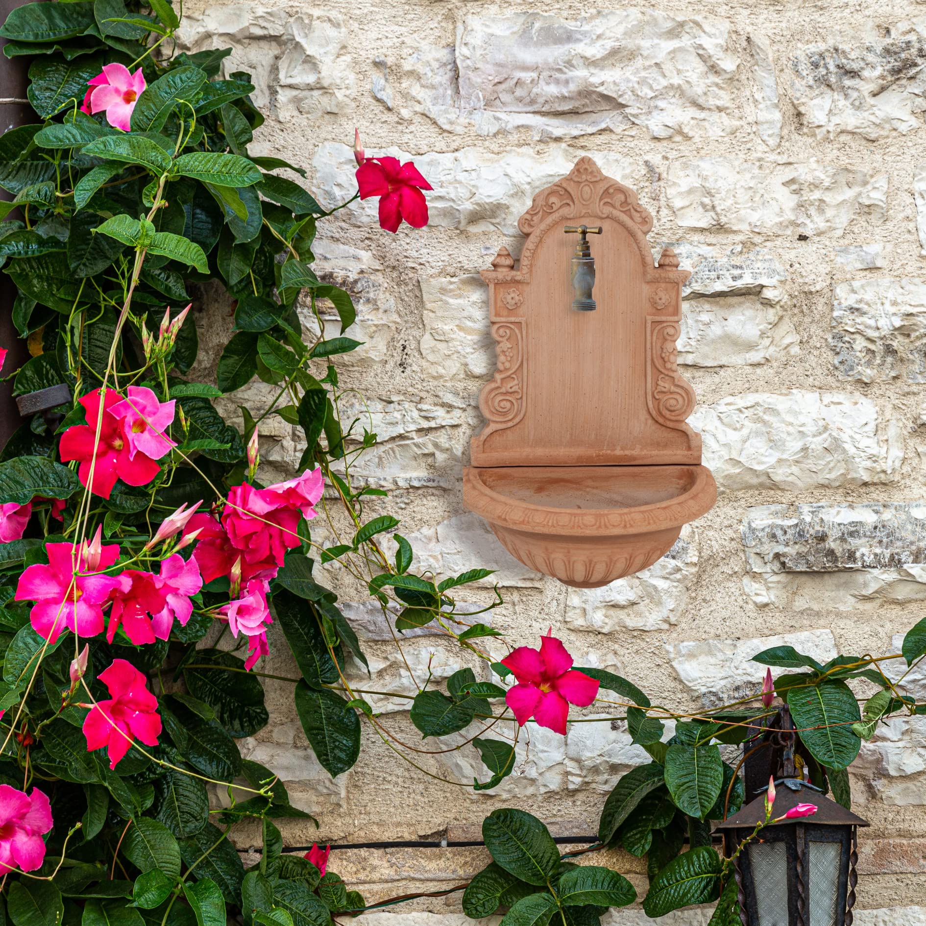 Biscottini Fuente Jardin Exterior de Terracota L40xPR24xH64 - Fuente de Agua Fria - Decoracion hogar - Decoracion Jardin - Figuras Decorativas - Figuras Jardin Exterior - Fuente - Fuente Agua