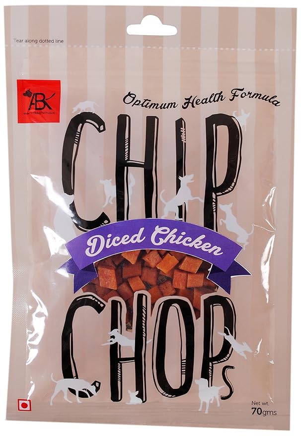 Chip Chops Dog Treat Diced Chicken, 70g, Optimum Health Formula (Single Pack)