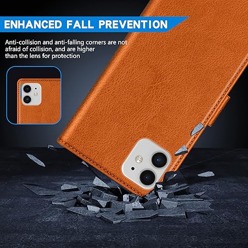 Miniatura 7 de ZZXX Funda tipo cartera para iPhone 11 con bloqueo RFID, ranura para tarjetas, función atril, cierre magnético, funda protectora de cuero para