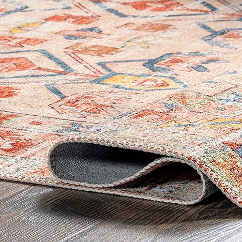 Miniatura 5 de nuLOOM Vasa - Alfombra tradicional envejecida lavable a máquina, 8 x 10 pulgadas, óxido