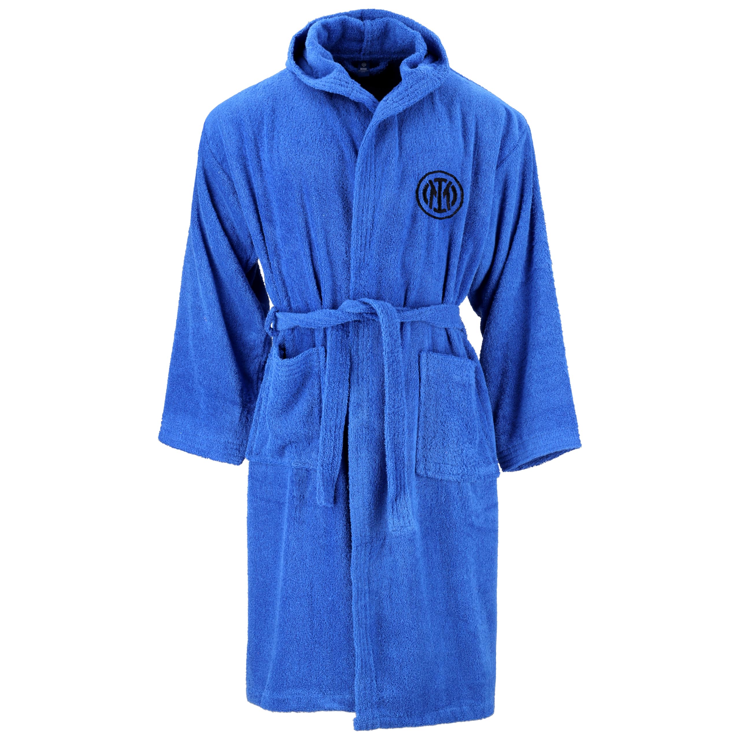 Inter - Accappatoio Unisex, Vestaglia da Bagno in Spugna, Colore Blu, Vestibiltà Regolare, Cotone 100%, Prodotto Ufficiale, Serie A