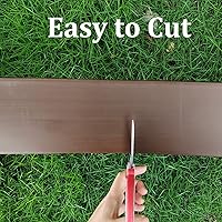 Vista 4 de Kit de bordes de paisaje, bordes de jardín de plástico de 20 pies con 25 estacas, bordes de césped de 4.5 pulgadas de alto para patio, césped, borde