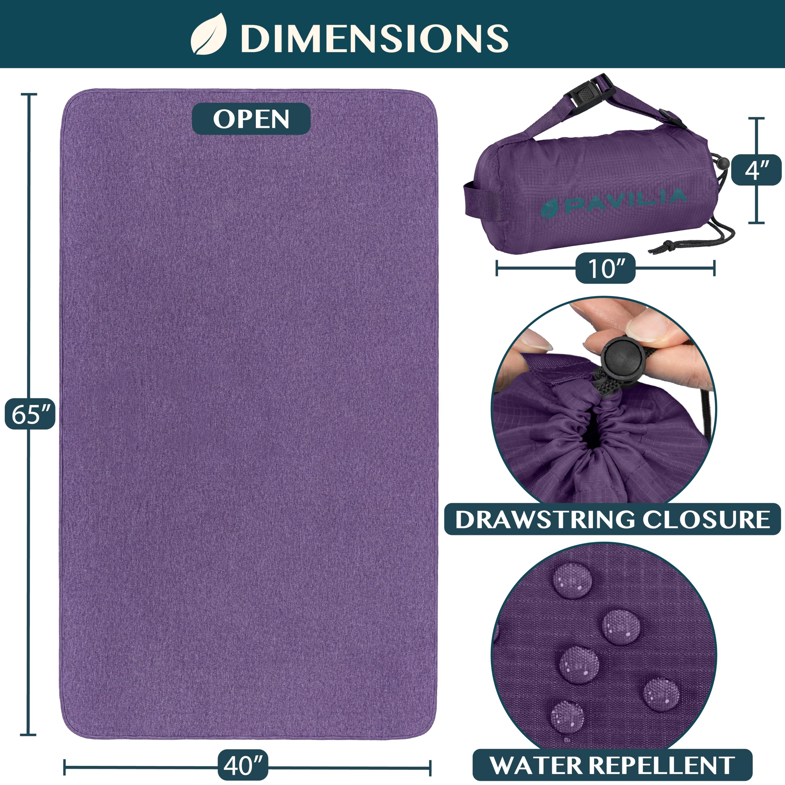 PAVILIA Manta de Viaje compacta con Bolsa, Manta Suave y Plegable para niños y Adultos, artículos Esenciales de Vuelo de Campamento, Accesorios de Regalo para viajeros, Correa de Mochila de Equipaje,