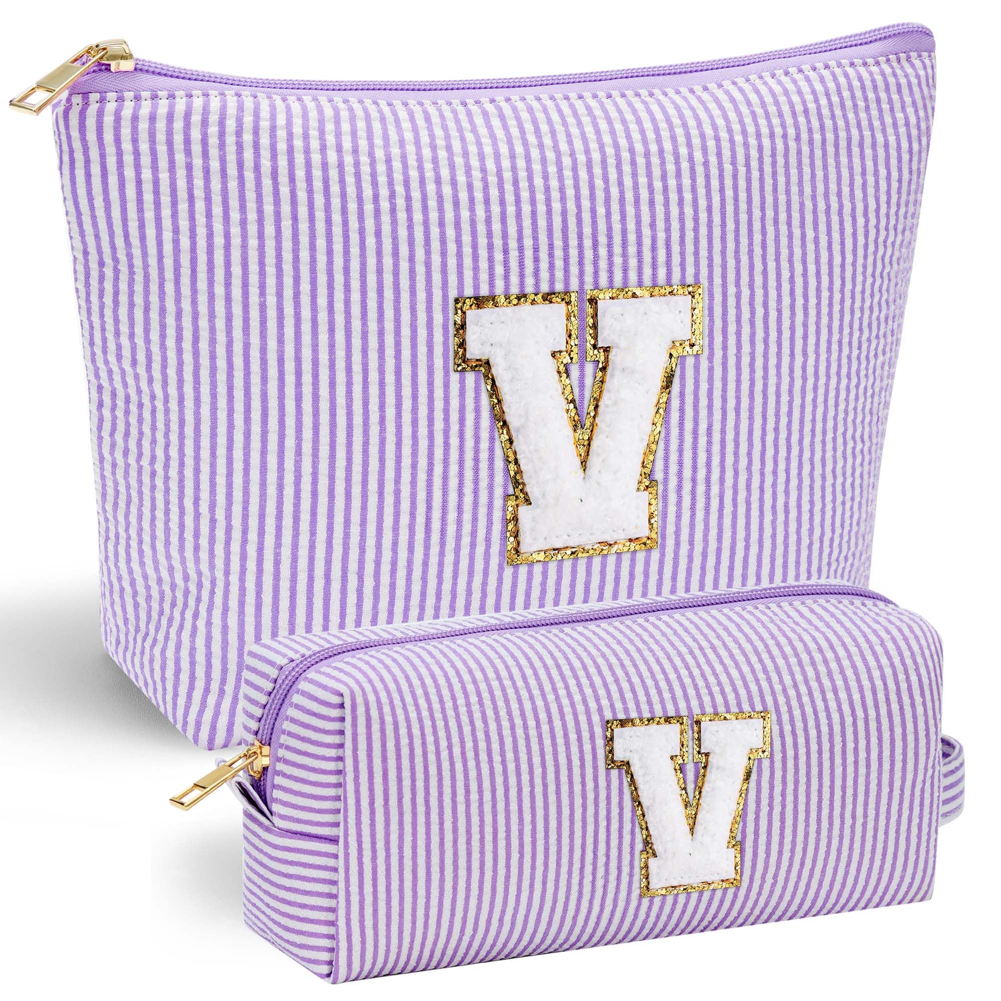 Parima Personalised Gifts for Girls Women - Personalised Make up Bag Initial Make up Bags A Preppy Stuff Birthday Gifts for Women Gift for Girl Womens Girlfriend Teenage Girls Gift Makeup Bag — view 46