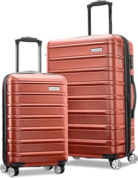 Samsonite Omni 2 Hardside Expandable Luggage with Spinner Wheels, 2-Piece Set 19/24, Brick Orange